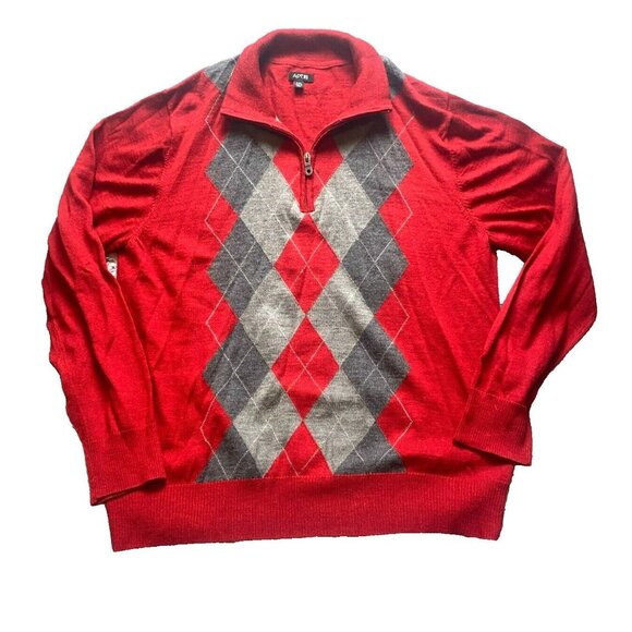 Apt. 9 Sweater Womens 2XL XXL 1/4 Zip Mock Neck Argyle Diamond‎ Outerwear Ladies - Picture 1 of 6